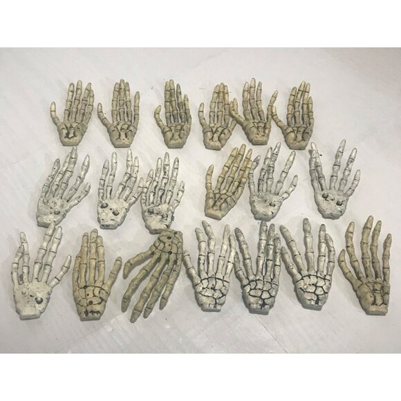 Mini Skeleton Hands Halloween Decor Creepy Cake Topper 2.5" Set of 19 - Picture 1 of 4